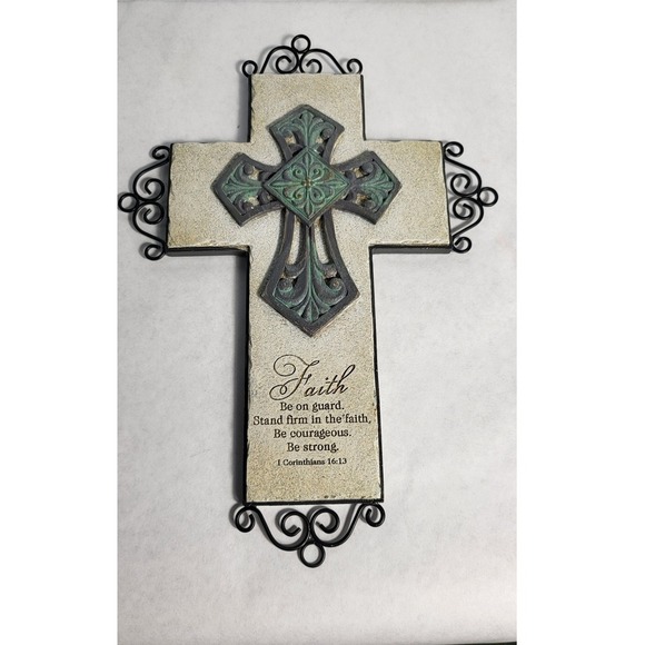 Faith Cross Wall Decor Inspirational Religious Home Accent Scripture Art - Picture 4 of 5